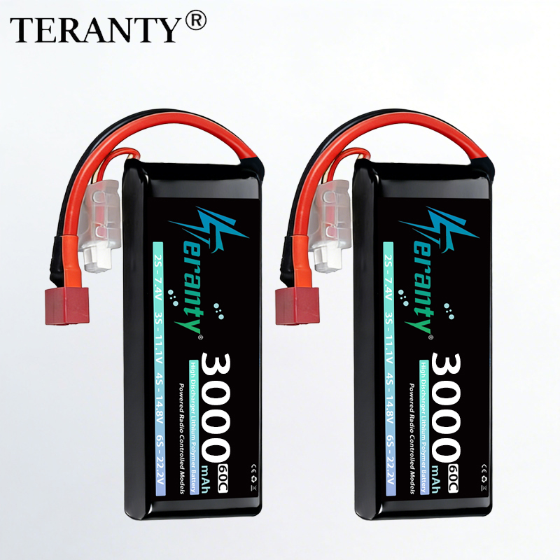 Drone Rc Leading - แบตเตอรี่ลิเธียมโพลิเมอร์ TERANTY 2S 3000mAh 7.4V 60C