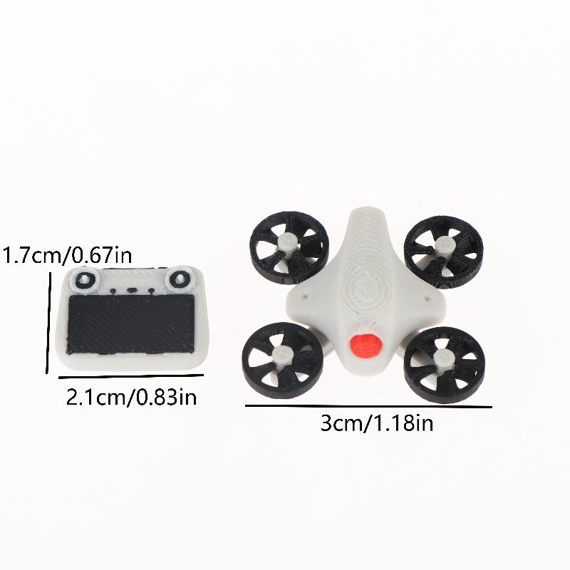 Drone Rc Simulator - พร้อมรีโมทคอนโทรล ขนาด 1:12 สำหรับตกแต่งฉากบ้านตุ๊กตา อุปกรณ์ประกอบฉากถ่ายภาพขนาดจิ๋ว โมเดลโดรนจำลองขนาดเล็ก