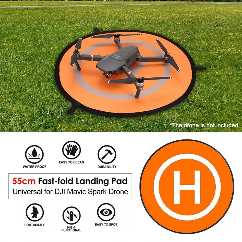 Drone Rc Foldable - แผ่นรองลงจอดโดรนแบบพับได้ ขนาด 55 ซม. กันน้ำ สะท้อนแสง