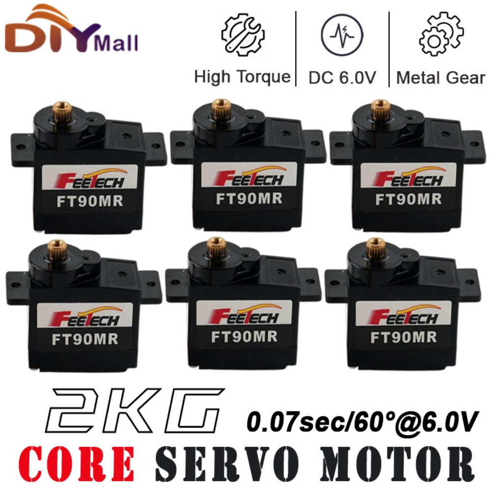 Drone And Car - เฟตเทค FT90M ไมโครเซอร์โวแบบดิจิตอลเกียร์โลหะ 1/2/4 ชิ้น แรงบิด
