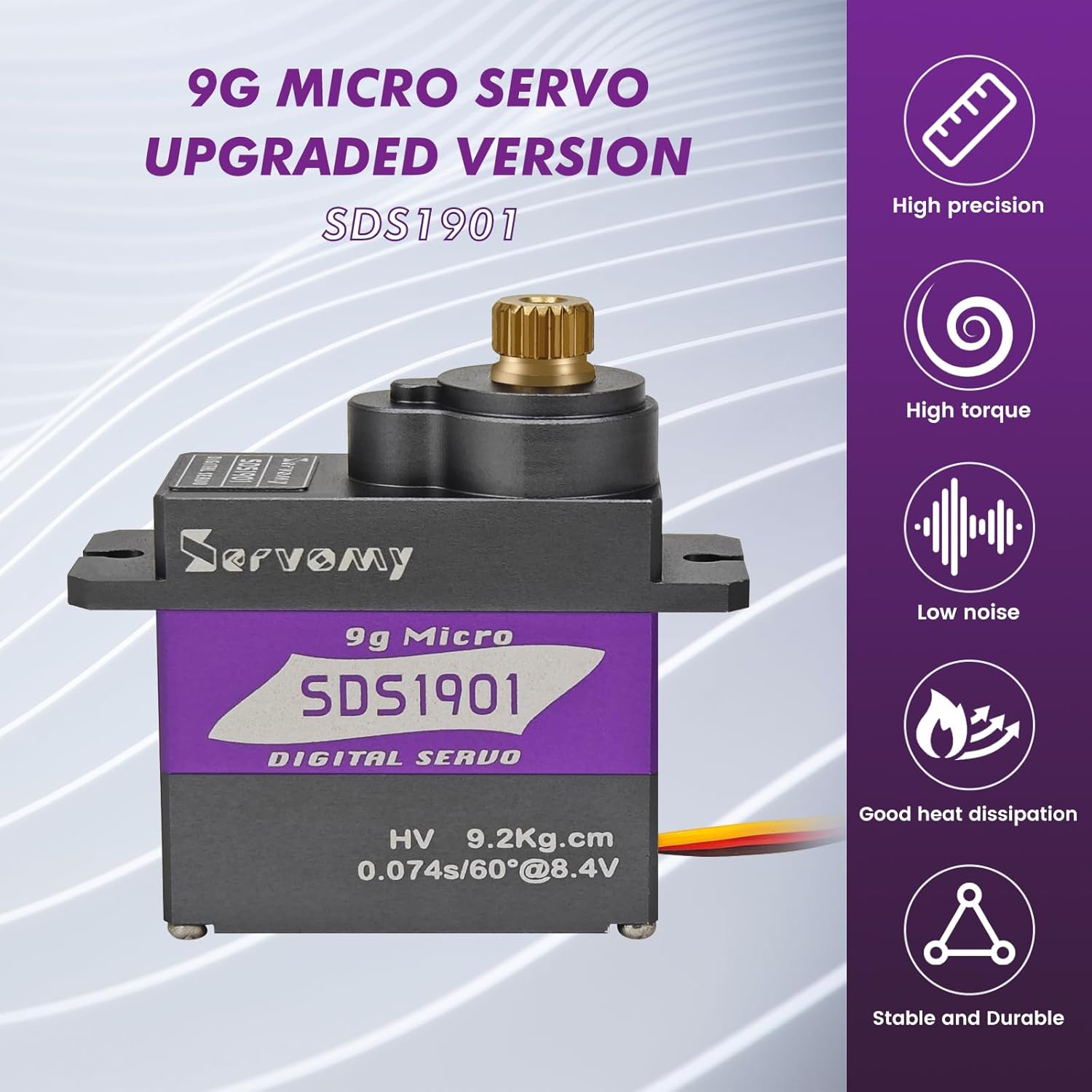 Drone And Car - เซอร์โวมี-SDS1901 ดิจิตอล 9G ไมโคร คอร์เลส เซอร์โว