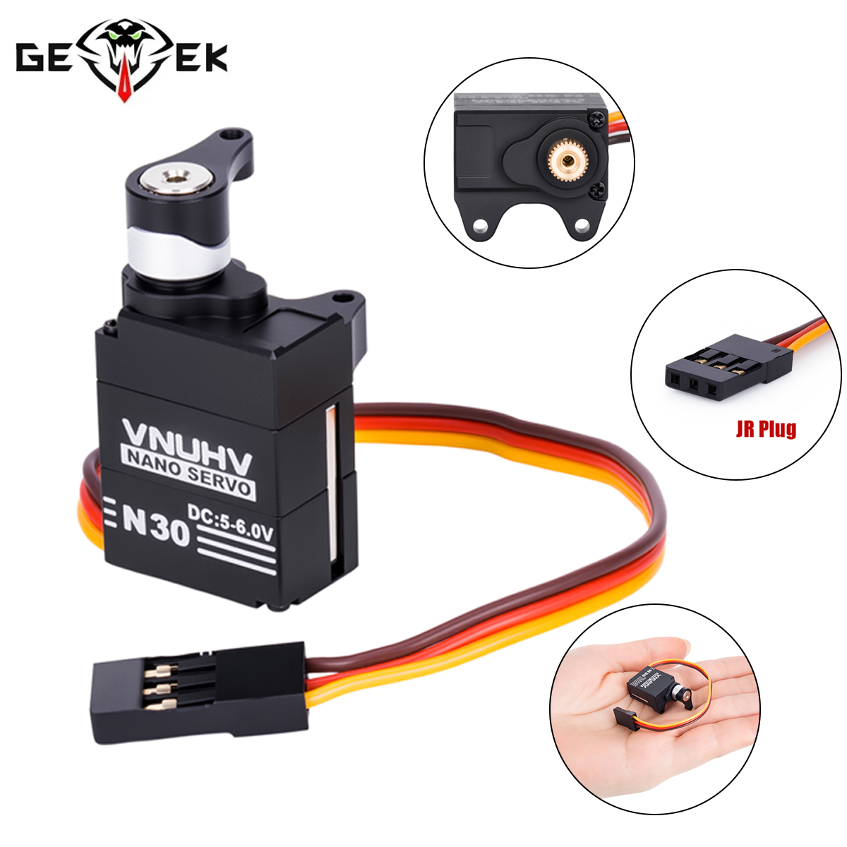 Rc Car Servo - เซอร์โวอลูมิเนียมดิจิตอลพร้อมเซอร์โวเซฟเวอร์ เกียร์โลหะ 5-6V สำหรับ 1/30 Axial