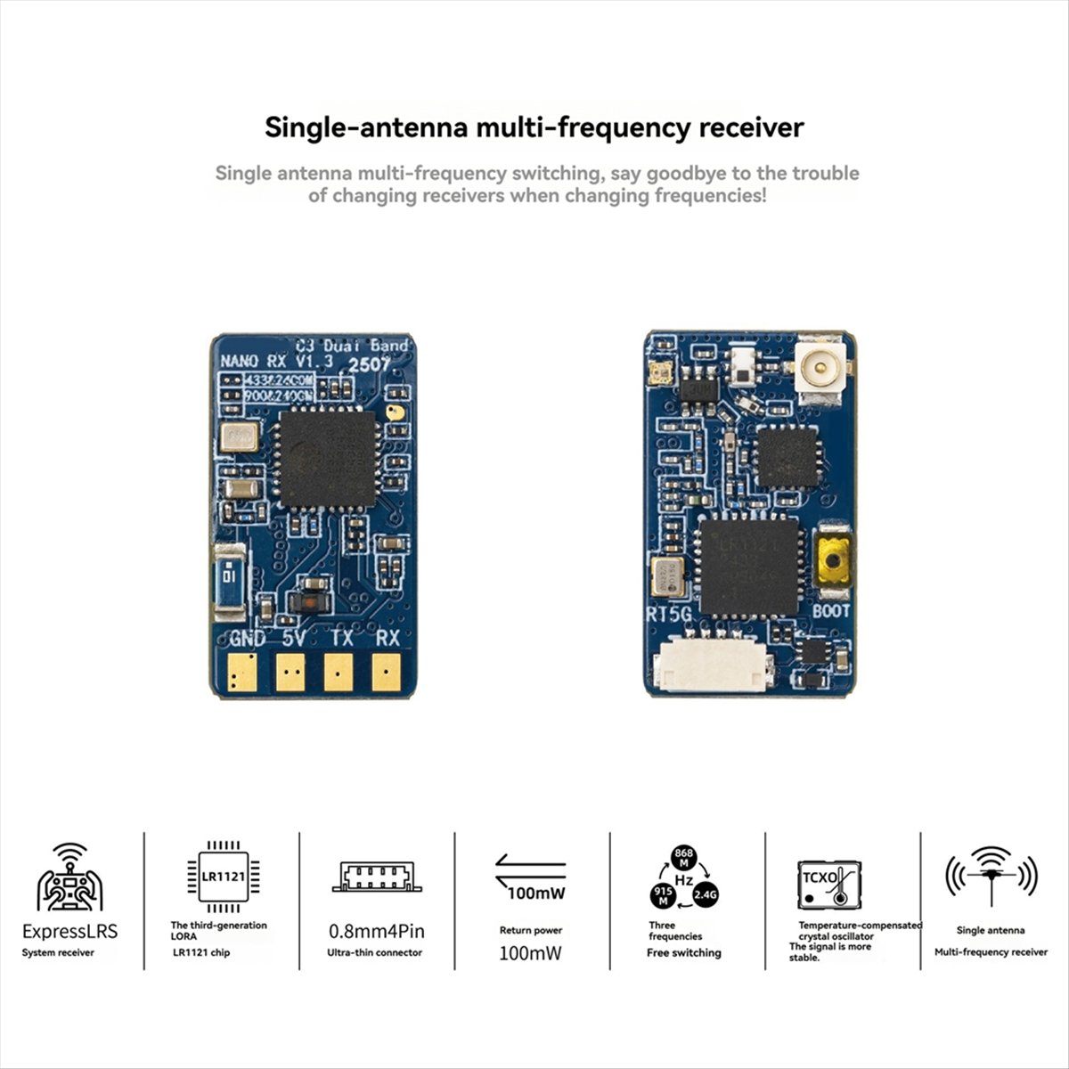 Drone Rc Frequency - ตัวรับสัญญาณนาโน ELRS แบบสองย่านความถี่ L73A รุ่นใหม่ 900/2400