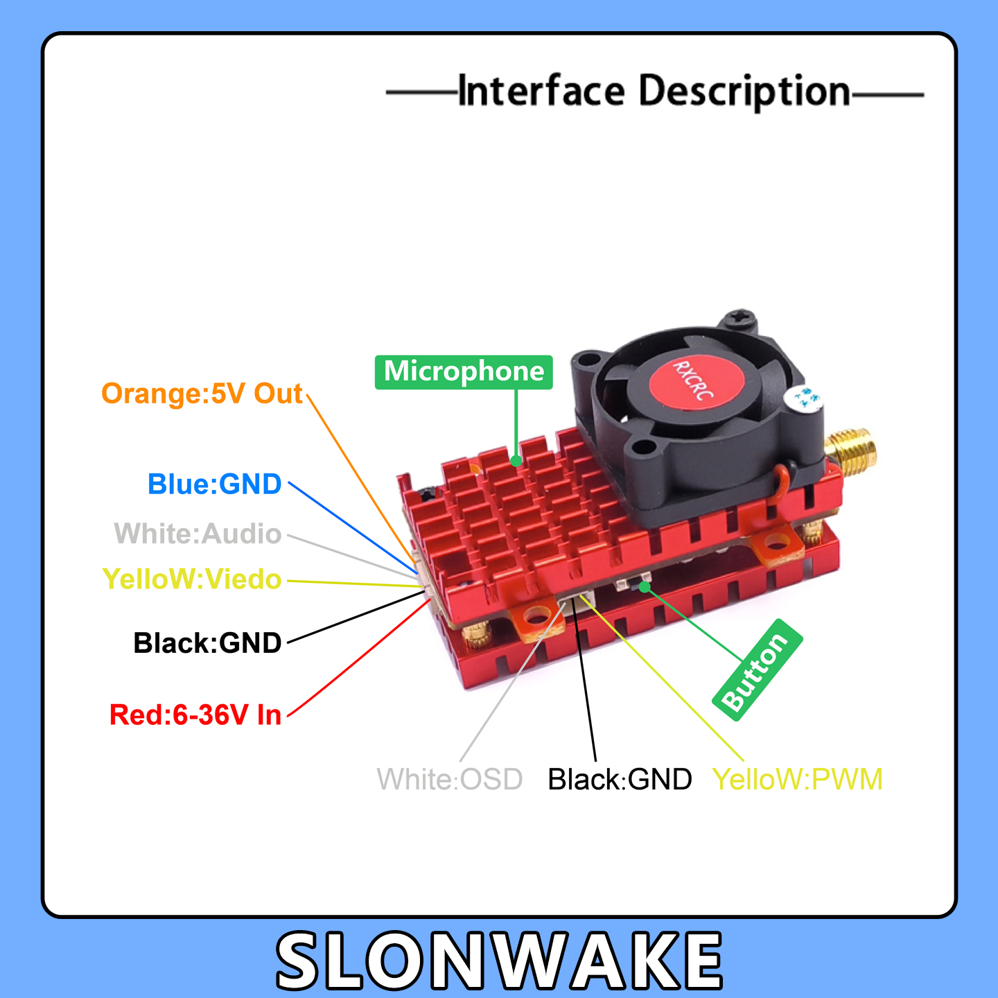 SLONWAKE 5.8G 2W VTX FPV กล้อง - Drone Z บทวิจารณ์และราคา