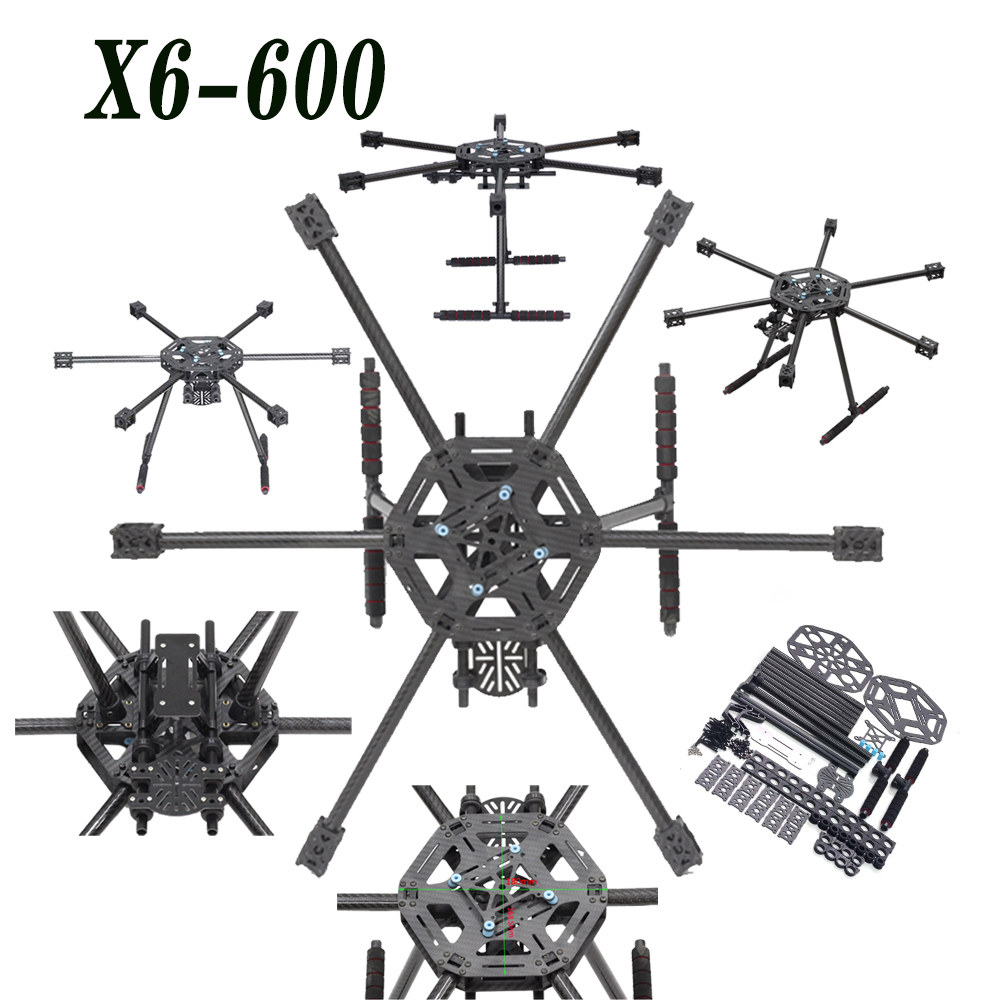 X6-X600กรอบหกเหลี่ยม FPV 600มม - Heavy Lift Drone Frame บทวิจารณ์และราคา