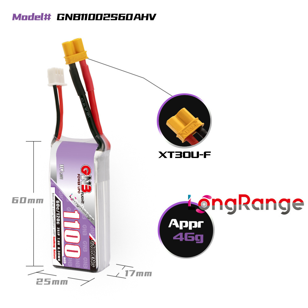 GNB 1100mAh 2S 3S 4S 6S 60C/12 - Drone Rc Leading บทวิจารณ์และราคา