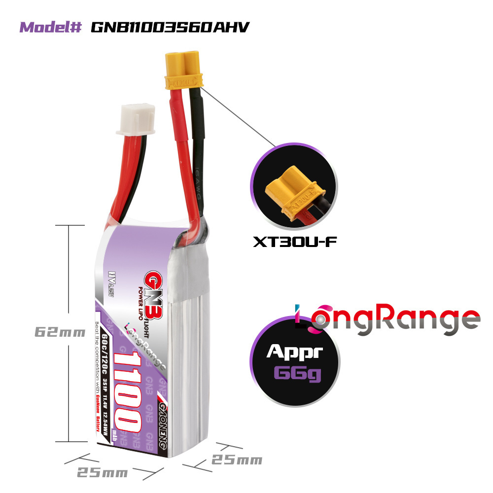 GNB 1100mAh 2S 3S 4S 6S 60C/12 - Drone Rc Leading บทวิจารณ์และราคา
