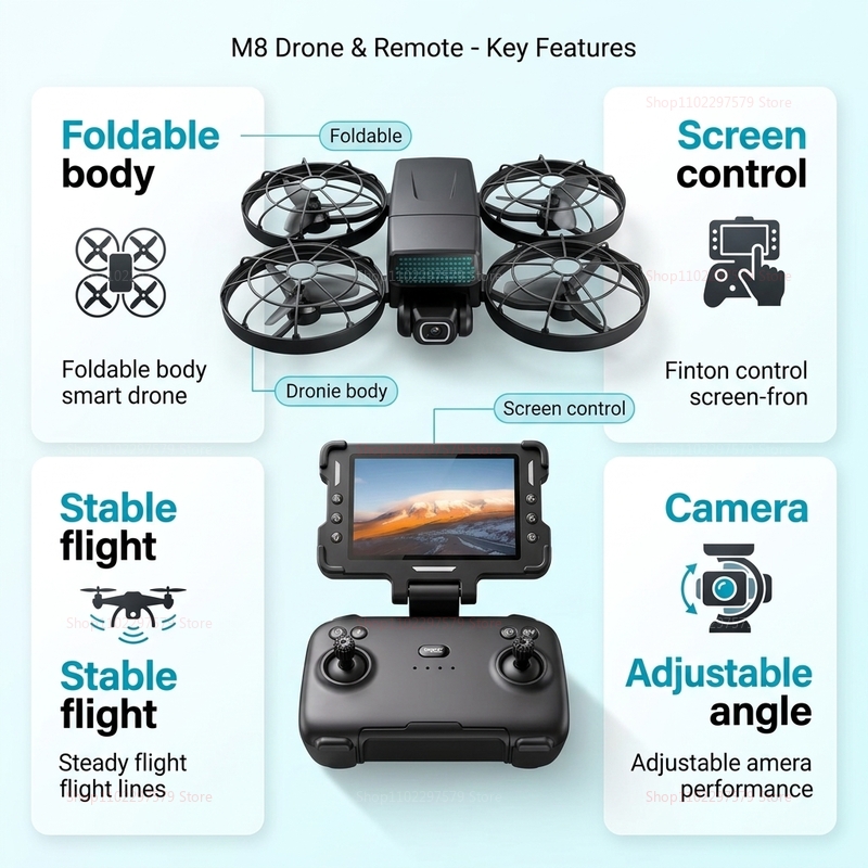 โดรนรุ่นใหม่ M8 GPS 8K ระดับมื - Drone Rc Fpv Pro บทวิจารณ์และราคา