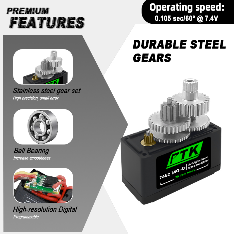 PTK 7452 MG-D 9g เซอร์โวดิจิตอ - Rc Car Servo บทวิจารณ์และราคา